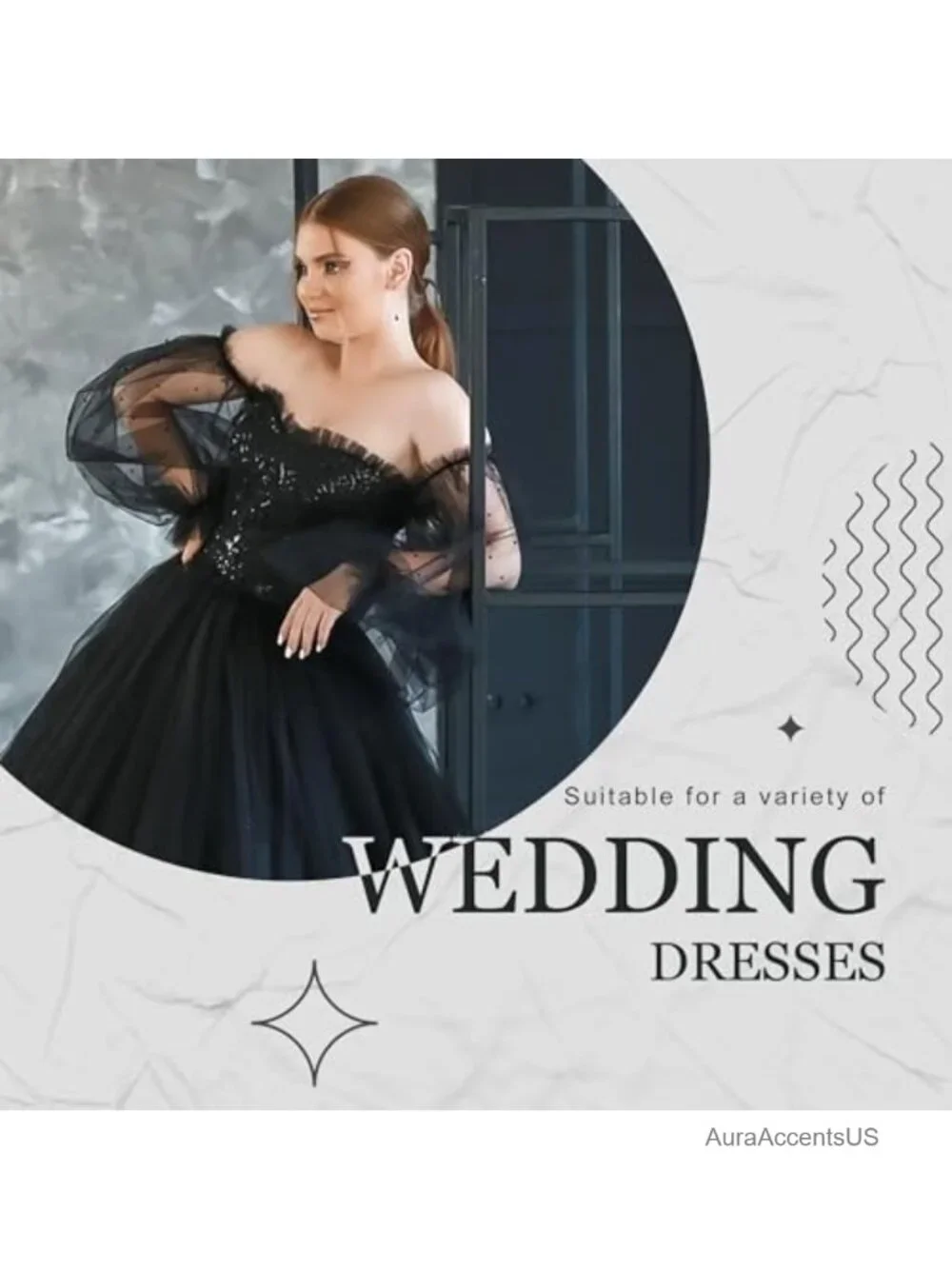 Fingerless Opera Gloves Tulle Lace Detachable Puffy Sleeves Elbow Length